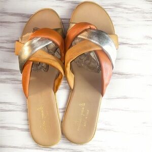Mila Paoli Italian leather wedge sandals size 9